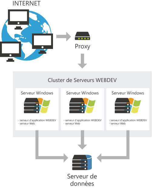 Setup on a Windows server with a WEBDEV cluster