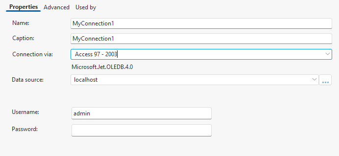 Using a character string for the OLE DB provider