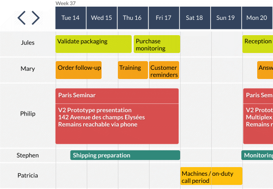 Scheduler control created with WEBDEV 27