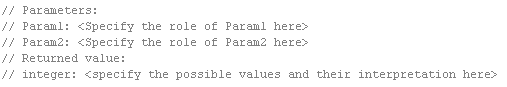 Details of parameters