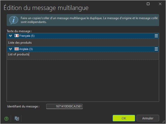 Message multilingue