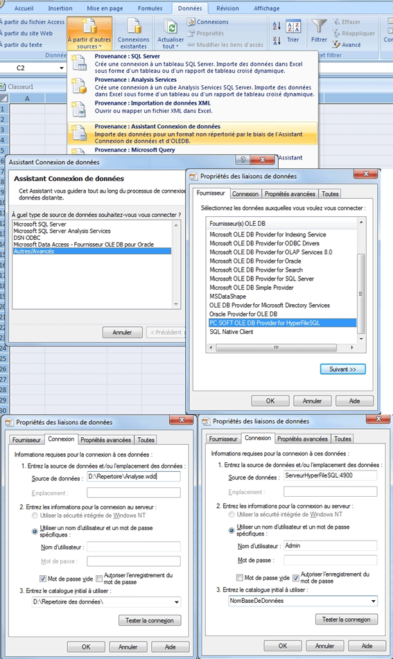 Accès à une base HFSQL depuis Excel